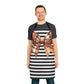 Striped Brown Bow Chef's Apron