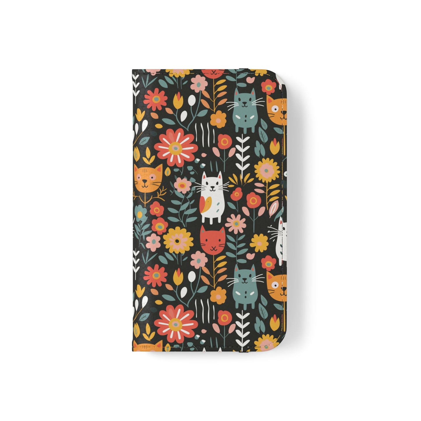 Whimsical Feline Garden iPhone and Samsung Flip Cases