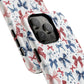 Patriotic Coquette Tough iPhone Magnetic Case, Stylish Gift for Her, Summer Celebrations, Cute Bow Design