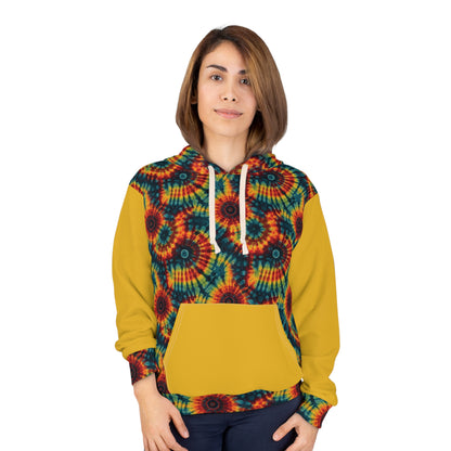 Rainbow Swirl Tie and Dye Unisex Pullover Hoodie (AOP)