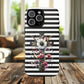 Faith in Bloom Tough iPhone Magnetic Case, iPhone Accessories, Floral iPhone Cover, Durable Cases for Gifts, Black and White Stripes