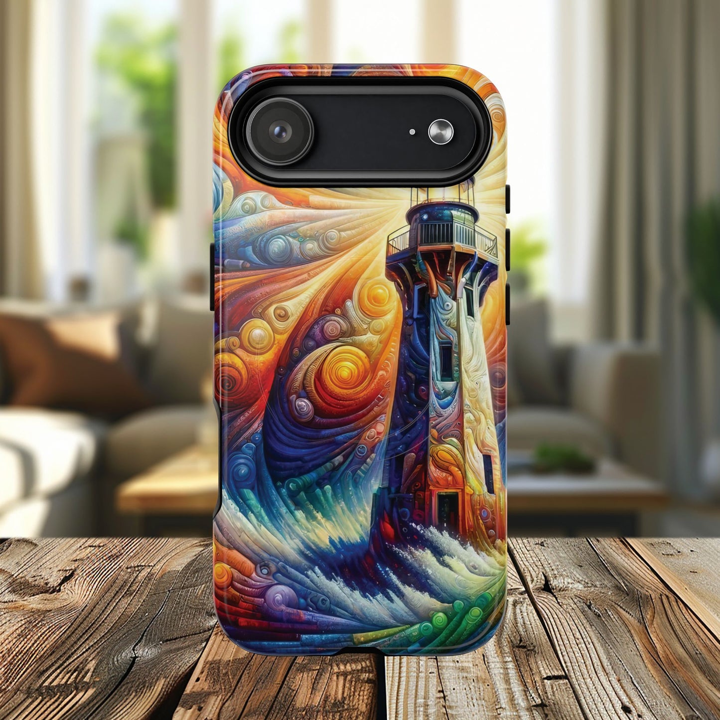 Vibrant Lighthouse Magnetic iPhone Case, Durable Protection for Everyday Adventure, Gift for Nature Lovers, Colorful iPhone Cover