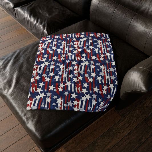 Patriotic Waves Soft Minky Blanket