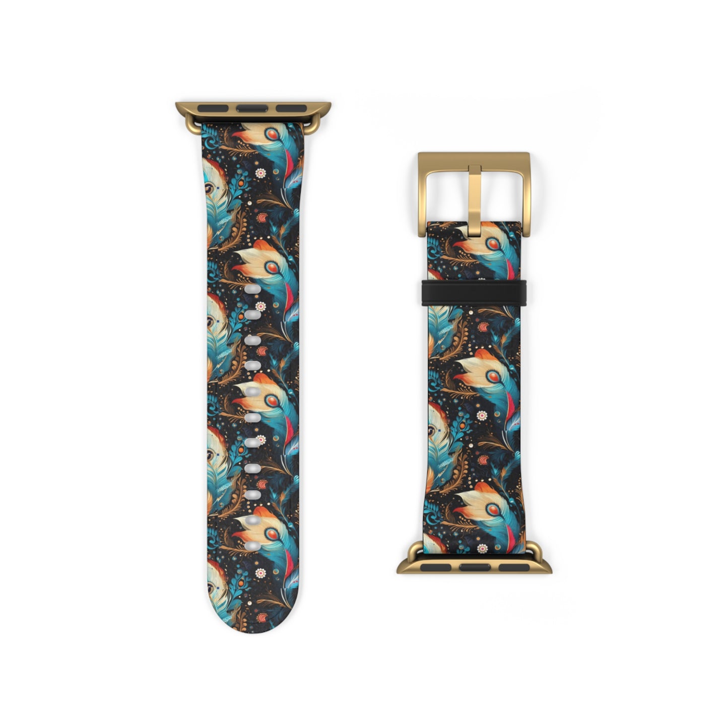 Ethereal Feathers Colorful Design Watch Band - Perfect Gift for Art Lovers,
