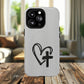 Tough Magnetic Phone Case with Heart & Cross Design, Durable Phone Cover, Unique Gift for Her, Stylish Accessory, Everyday Use