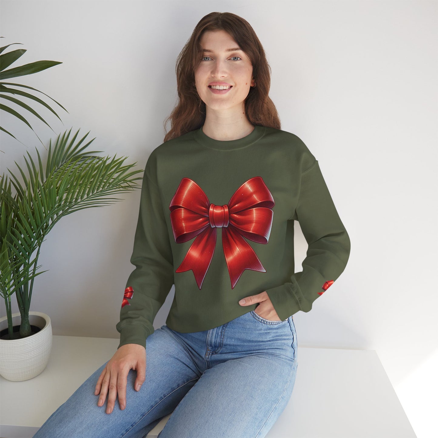 Bow Charm Valentines Unisex Gildan Heavy Blend™ Crewneck Sweatshirt