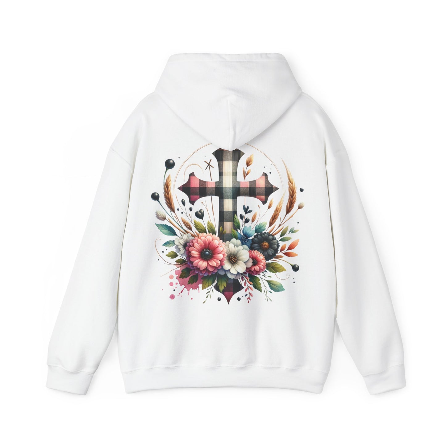 Faith and Floral Cross Unisex Gildan Hoodie Sweatshirt