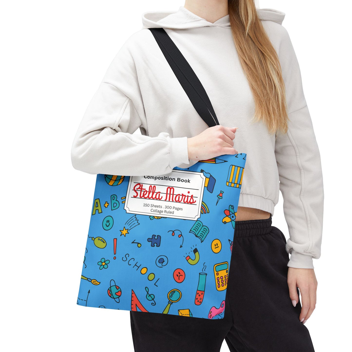 Personalized Classroom Couture Composition Book Inspired Tote Bag, Back to School Tote, Teacher Gift, Kids Bag, Custom Name Bag, Educational Accessories, Back to School Tote Bag.