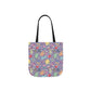 Personalized Purple Doodle Daydream Composition Book Inspired Canvas Tote Bag with Colorful Straps, Cute School Bag, Eco-Friendly Tote, Back to School Shopping Bag, Teacher Gift Idea