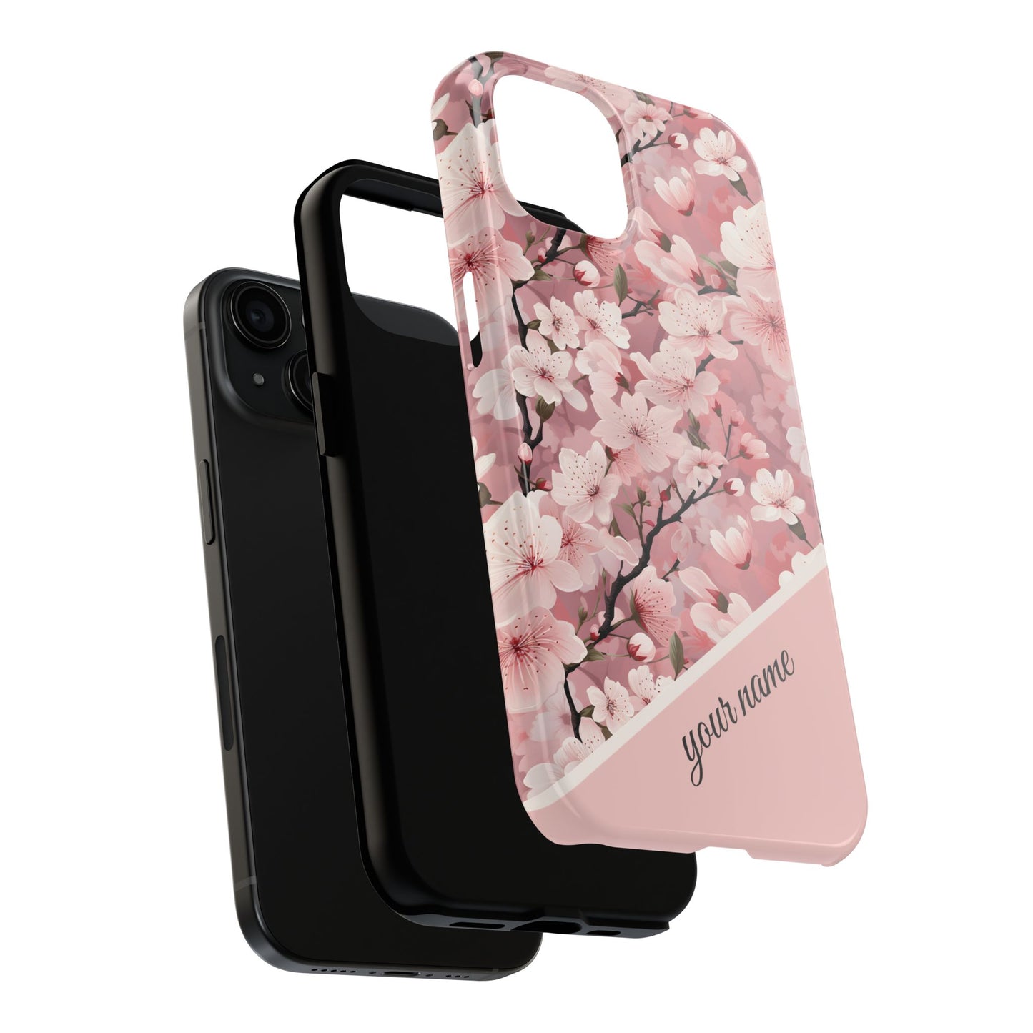 Personalized Cherry Blossom iPhone and Samsung Tough Phone Cases