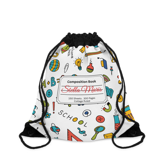 Personalized Classroom Couture Composition Book Inspired Colorful ABC Drawstring Bag | Custom Drawstring bag | Kids School Gear | Fun Gym Sack | Back to School Accessory