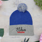 Pom-Pom Knit Cap with 'ELOHIM, GENESIS 1:1'  Embroidery Beanie - Stylish Winter Accessory for All Ages, Perfect Gift for Birthdays, Holidays, and Outdoor Activities