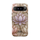 Personalized Lotus Floral Stained Glass Effect Tough Phone Case