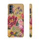 Floral Bible Verse Phone Case with Card Holder — "Let Your Light Shine" (Matthew 5:16)