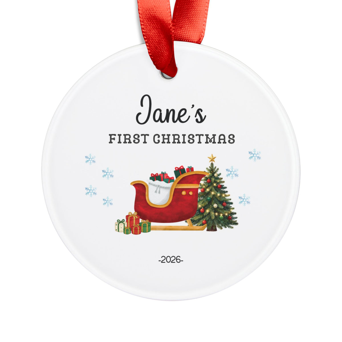 Personalized Name First Christmas' Acrylic Ornament — Baby's First Christmas Keepsake