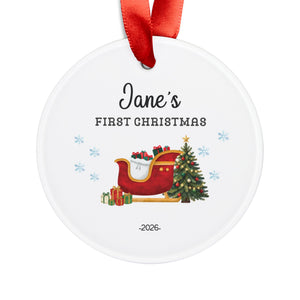 Personalized Name First Christmas' Acrylic Ornament — Baby's First Christmas Keepsake