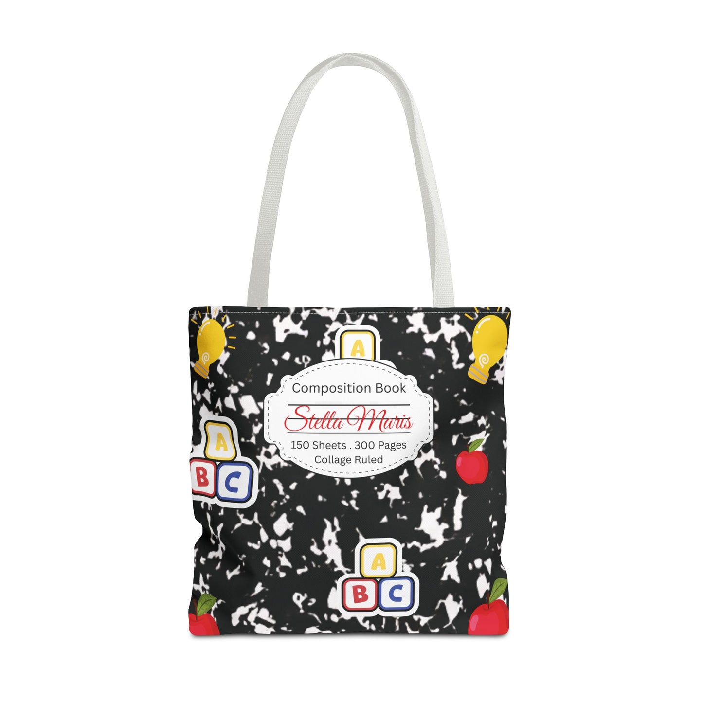 Personalized Composition Book InspiredTote Bag, Back to School Tote, Teacher Gift, Kids Bag, Custom Name Bag, Educational Accessories, Back to School Tote Bag.