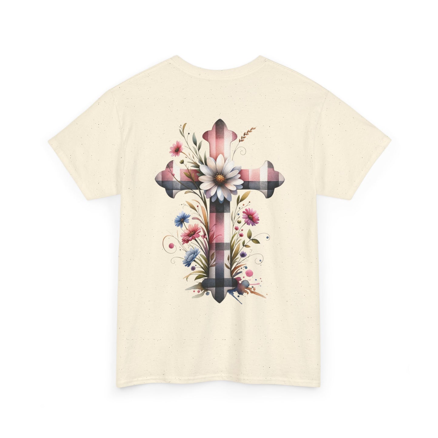 Faith and Floral Cross Unisex Heavy Cotton Tee