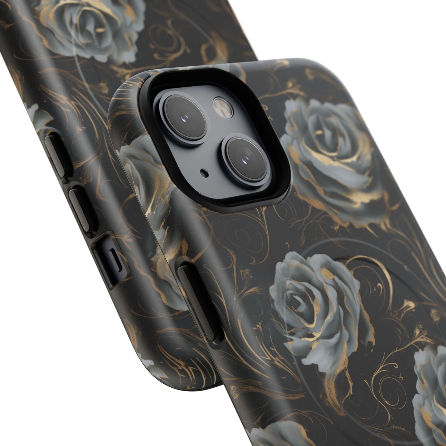 Midnight Bloom Tough iPhone Magnetic Cases,  iPhone 14, iPhone 15, iPhone 16, Pro, Pro Max, Plus MagSafe Case, Protective Tech Accessories, Gift for Her, Floral Design