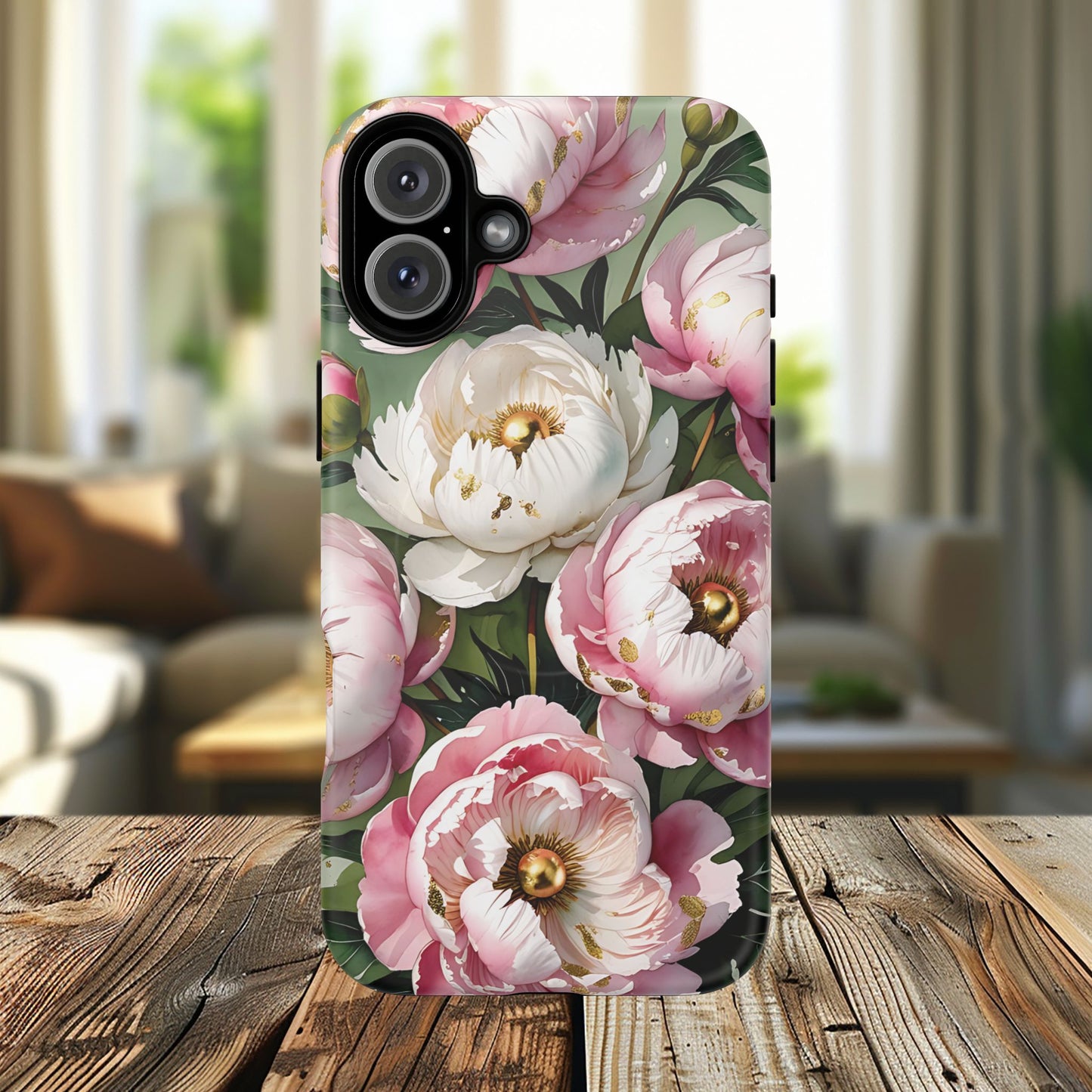 Floral Peonies Tough Magnetic Phone Cases, Durable Floral Phone Cover, Chic Flower Case, Stylish Phone Protector, Gift for Her