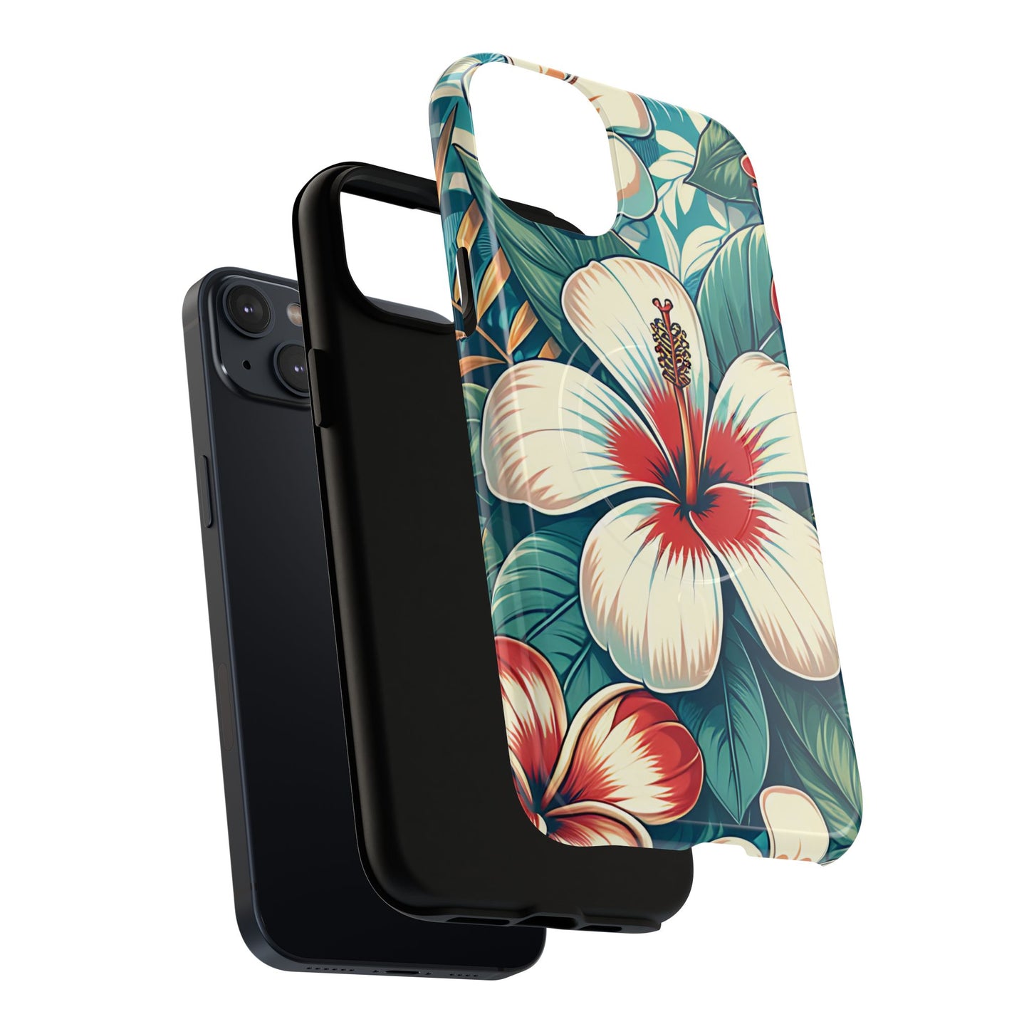 Tropical Hibiscus MagSafe® iPhone® Tough Case - Stylish Phone Protection Gift for Nature Lovers, Vibrant, Summer Vibes.