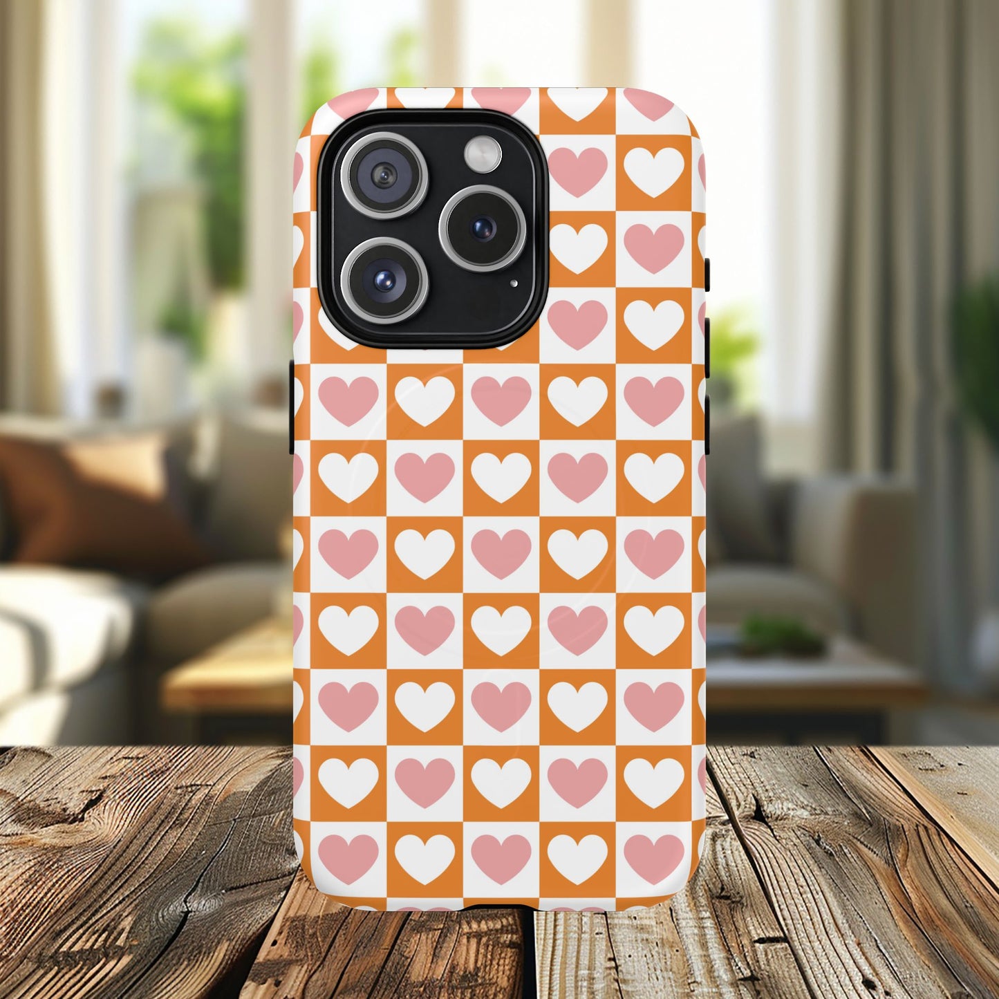 Heart Pattern Magnetic iPhone Case, Valentine Gift, Cute iPhone Accessory, Durable Case for Lovers, Custom iPhone Skin, Sweetheart Case