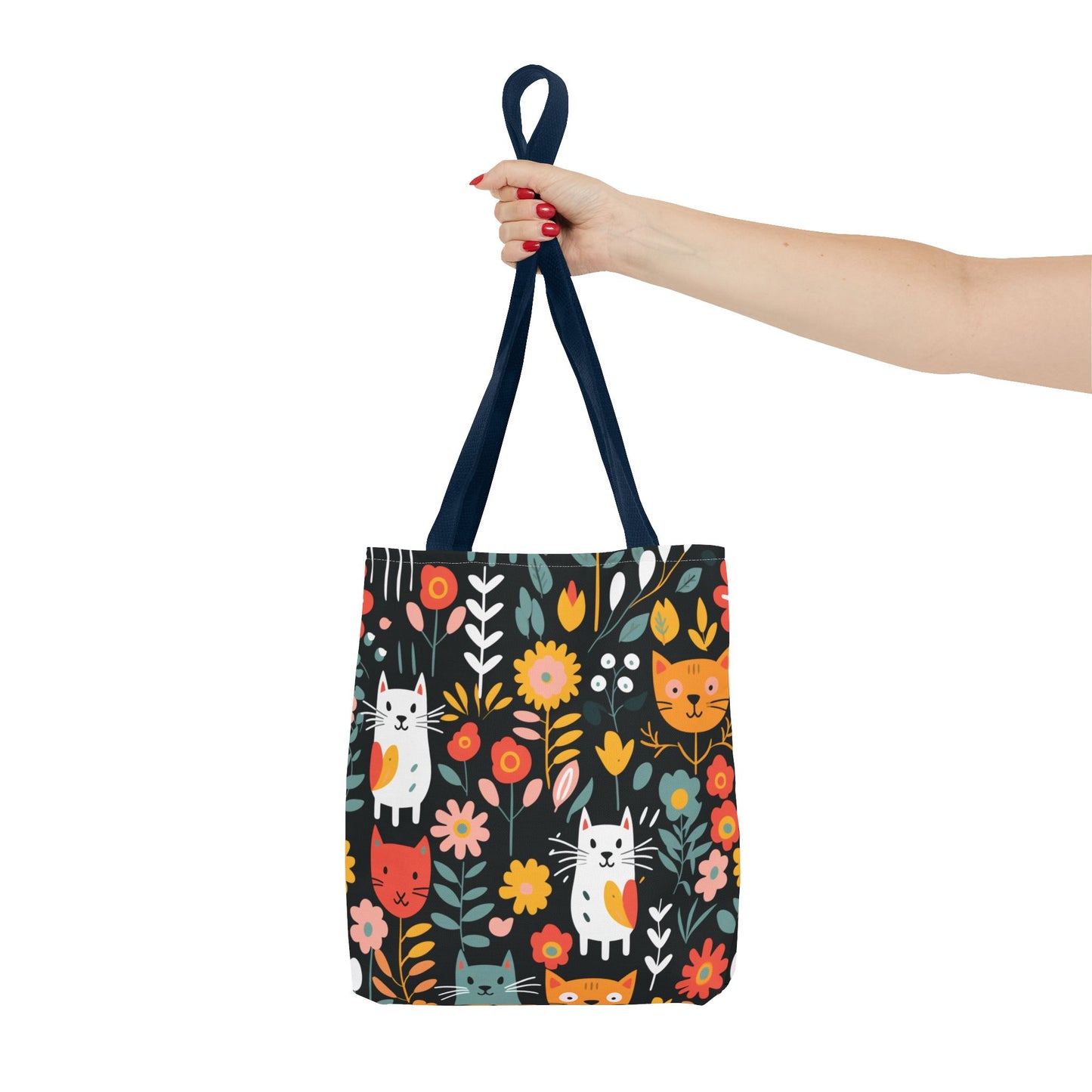 Whimsical Feline Garden Tote Bag (AOP)