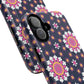 Midnight Mandala Bloom Tough iPhone Magnetic Case, Vibrant Design for Protection, Gift for Her, Trendy Accessory, Floral MagSafe iPhone Cover, Birthday, & Everyday Use