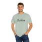 Embroidery 'ELOHIM, GENESIS 1:1' - Faith-Based Unisex Garment-Dyed Comfort Colors T-shirt, Faith Gift Tee, Religious Tee, Embroidery Tee.