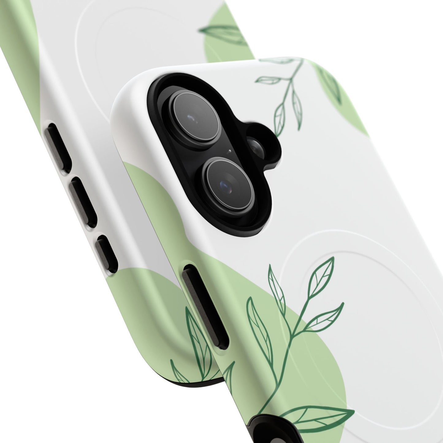 Stylish Tough iPhone Magnetic Cases with Leaf Design, iPhone Protection Cases, Greenery iPhone Covers, Eco-Friendly iPhone Accessories, Gift for Her.