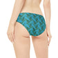 Blue Tropical Bliss Loop Tie Side Bikini Bottom (AOP)