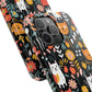 Personalized Whimsical Feline Garden Tough Phone Case — Custom Name iPhone & Samsung