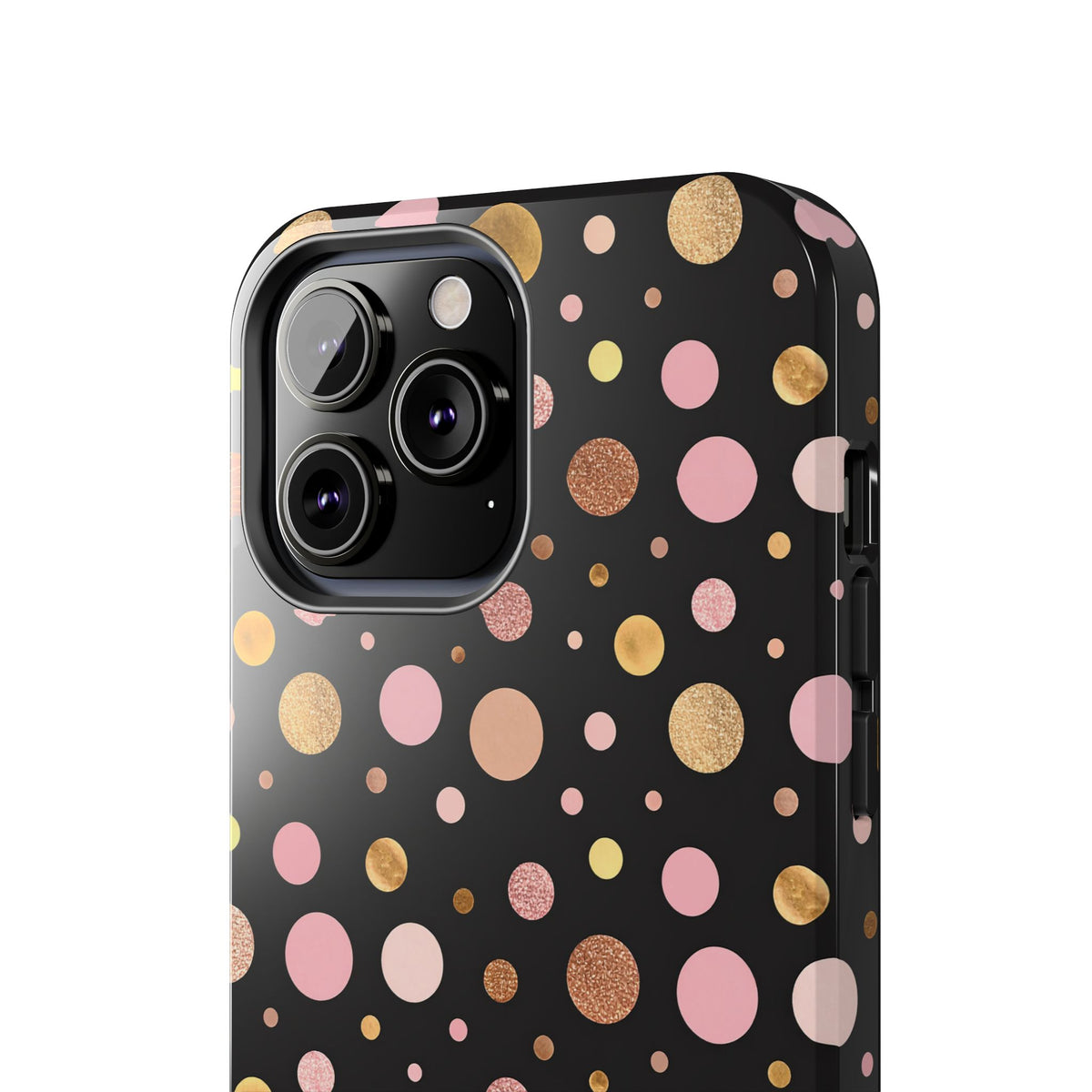 Personalized Gold & Pink Confetti Tough Phone Case — Glitter Dot Protective Phone Cover