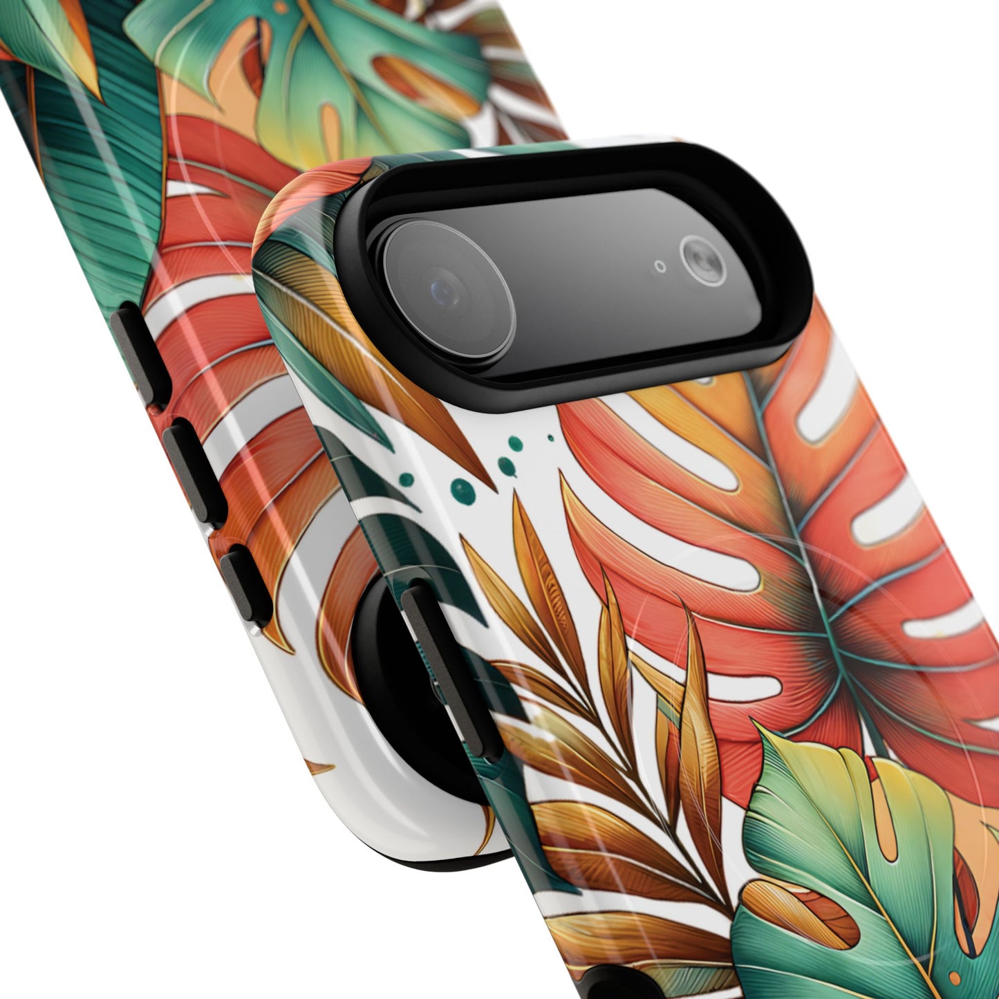 Tropical Monstera Leaf Phone Case - Stylish Tough Magnetic Cases, Floral Protection, Summer Vibe, Gift for Nature Lovers, Trendy Mobile Accessories