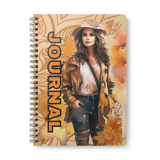 Autumn Vibes Wirobound Notebook, Fall Journal, Gratitude Journal, Gift for Writers, A5 Notepad, Seasonal Planner