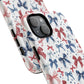 Patriotic Coquette Tough iPhone Magnetic Case, Stylish Gift for Her, Summer Celebrations, Cute Bow Design
