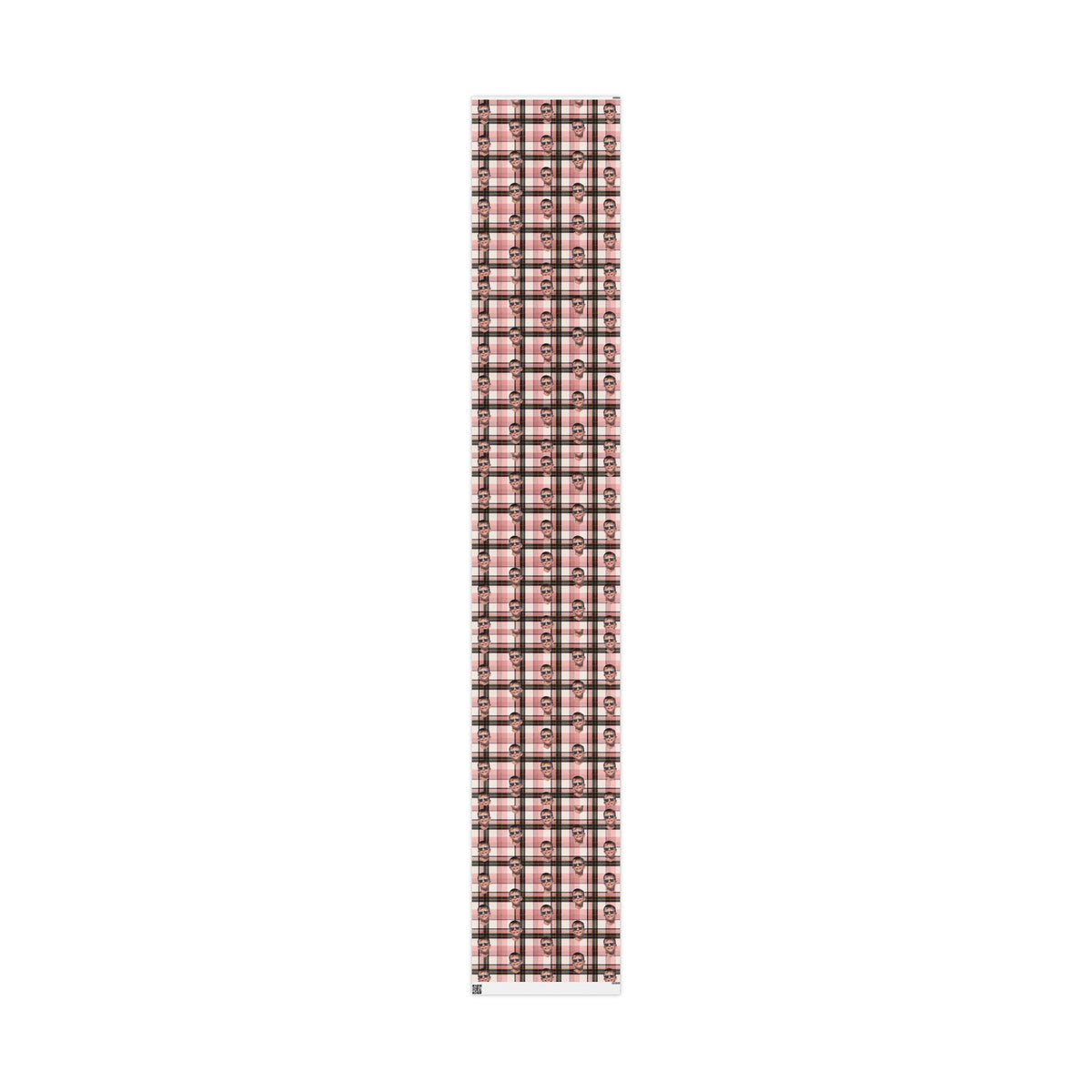 Personalized Image Plaid Wrapping Paper Roll — Pink Tartan Gift Wrap