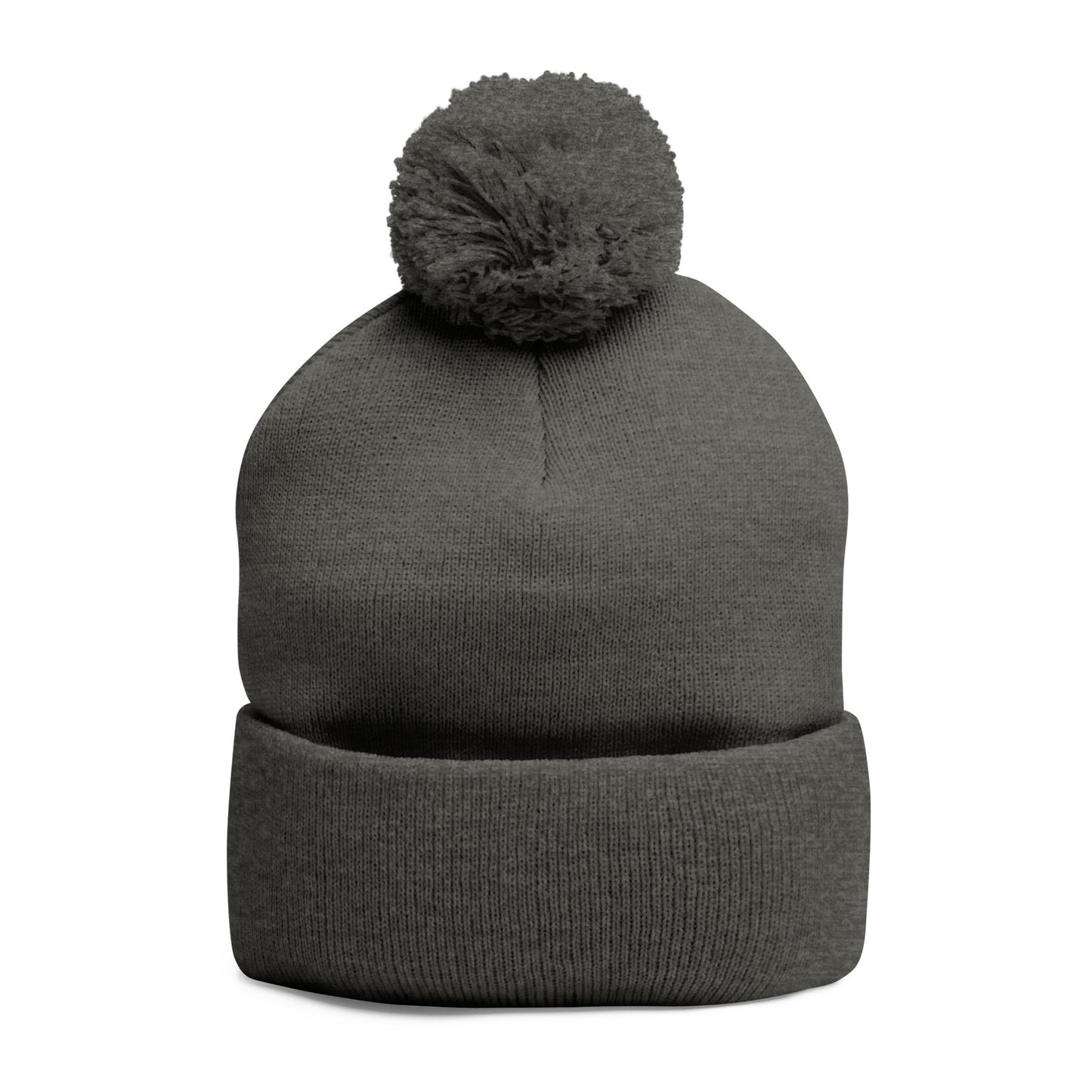 Cozy Pom-Pom Coquette Knit Cap with Embroidered Red Bow