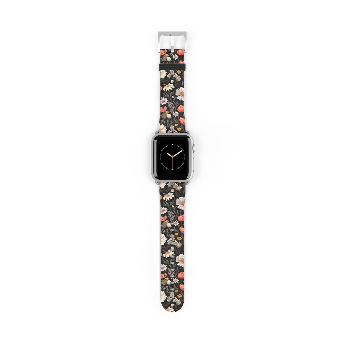Blossom Elegance: Noir Garden Floral Watch Band - Stylish Floral Design for Smartwatches