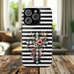 Grace in Bloom Tough Magnetic iPhone Case with Floral Cross Design, Boho iPhone Cover, Striped iPhone Case, Unique Religious Gift, Trendy Cell iPhone Accessory.
