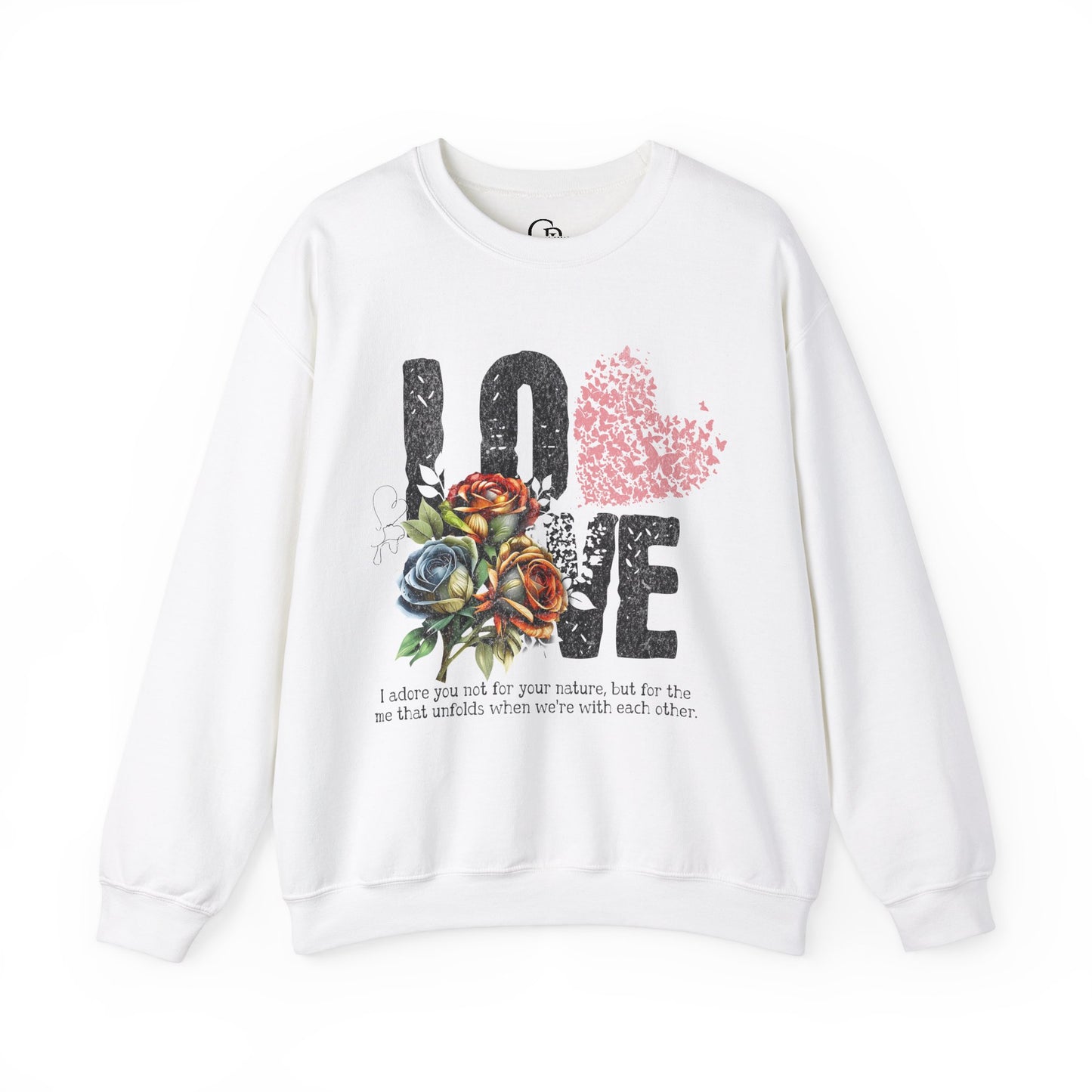 Love Always Gildan Crewneck Sweatshirt - Floral Design for Couples