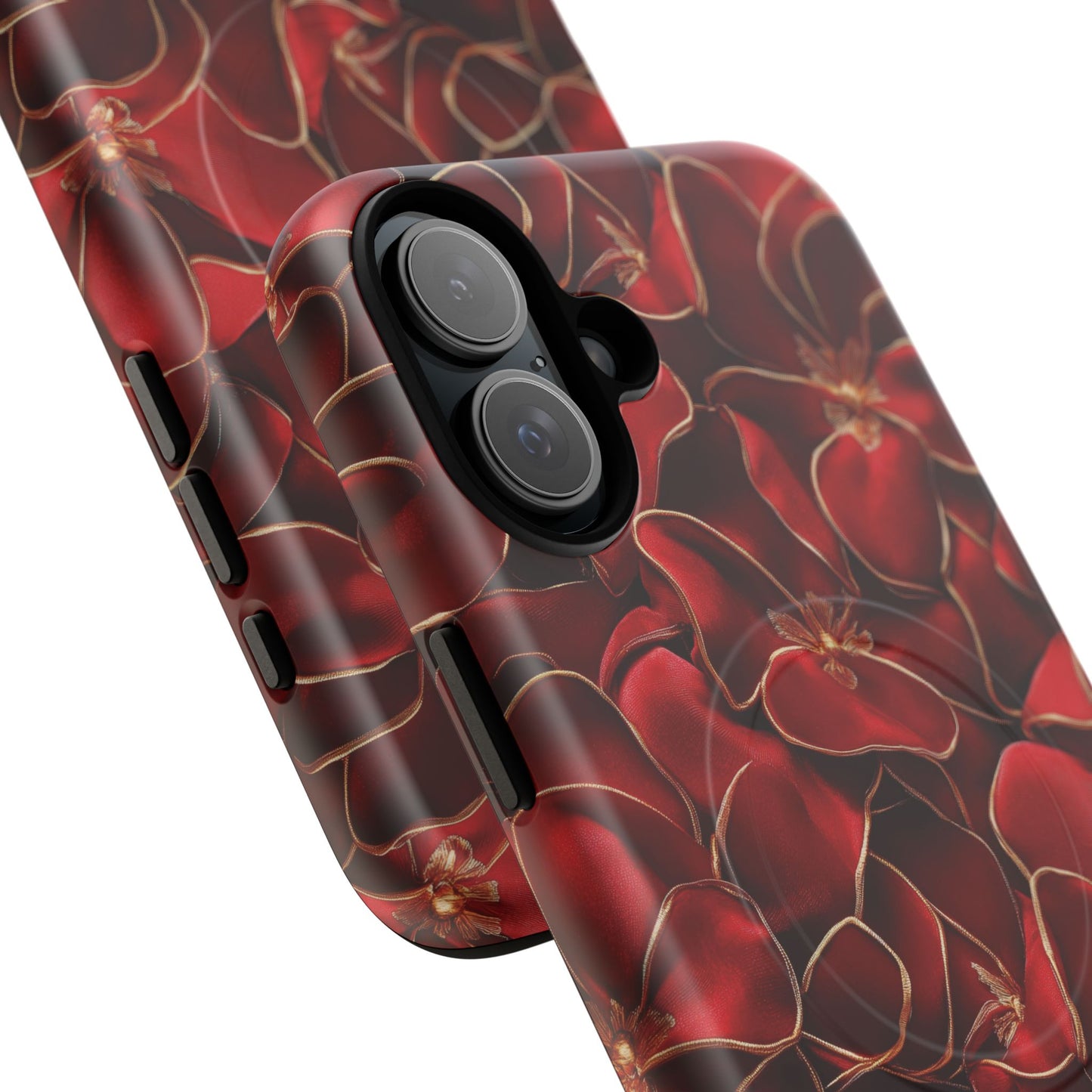 Crimson Bloom Tough iPhone Magnetic Case, Protective iPhone Case, Stylish iPhone Cover, Gift for Her, Mother's and Birthday Gifts, Unique Floral Accessories