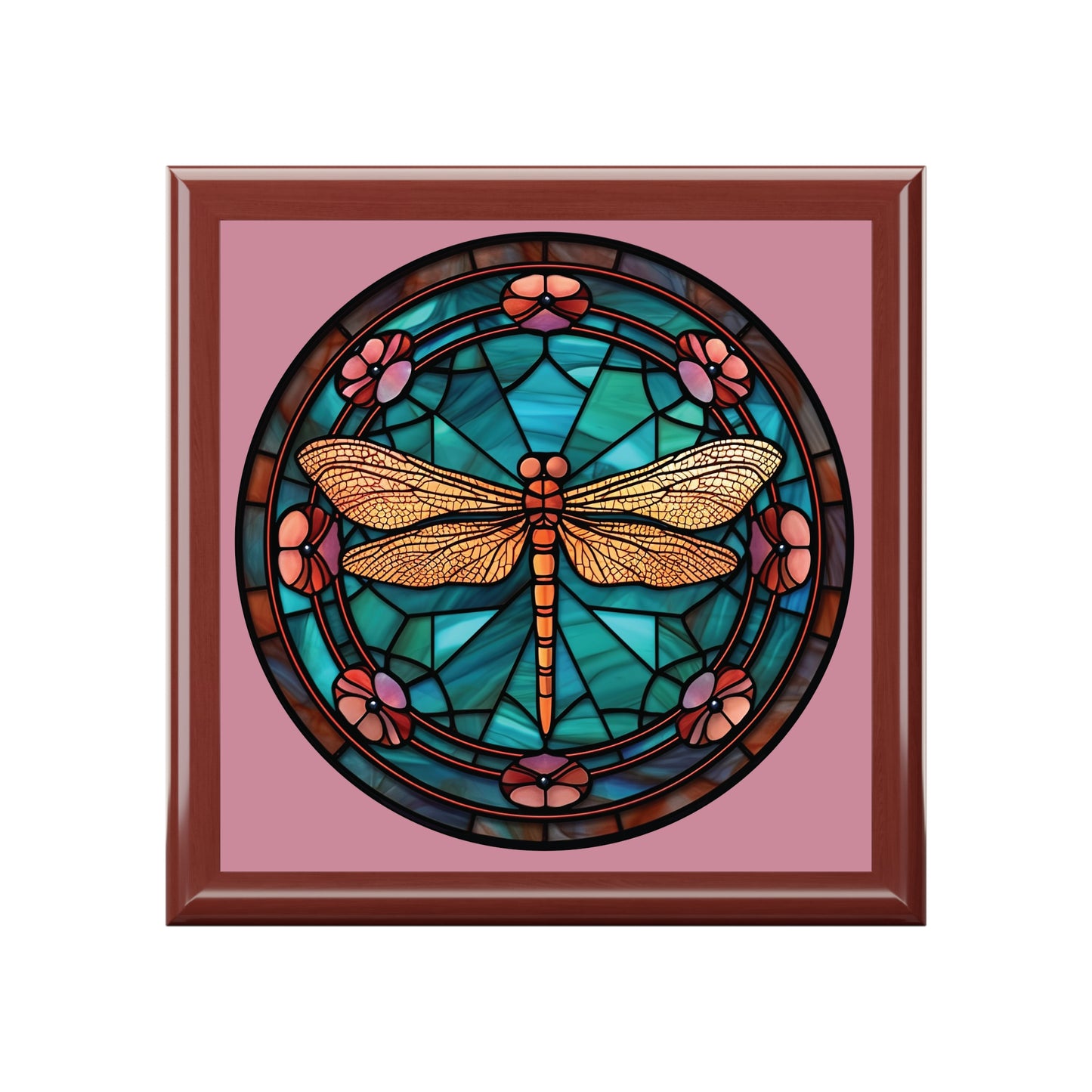 Dragonfly Stained Glass Jewelry Box — Decorative Trinket & Keepsake Case