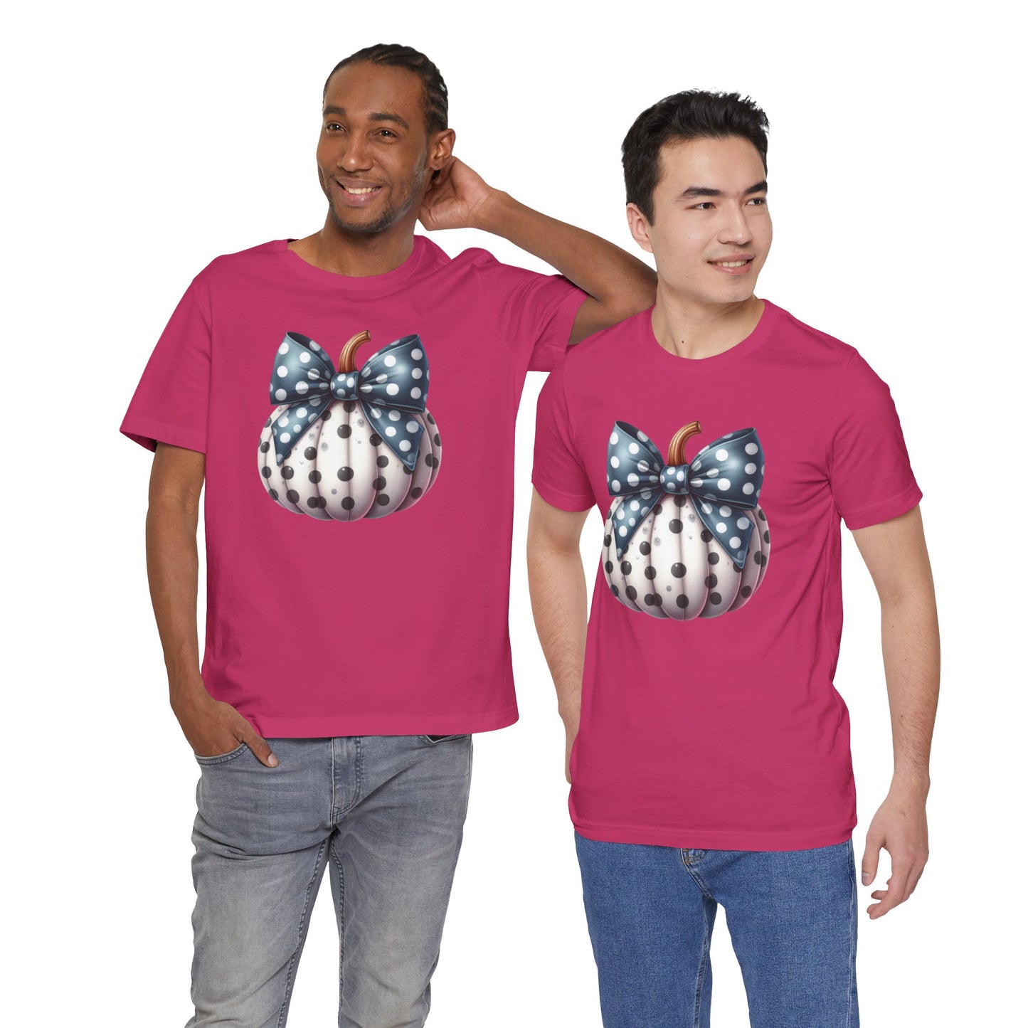 Polka Dot Pumpkin Charm Unisex Jersey Short Sleeve Tee