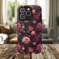Starry Rose Garden Tough Magnetic Phone Case, Stylish Phone Cover, Gift for Her, Elegant Floral Design, Durable Phone Accessories