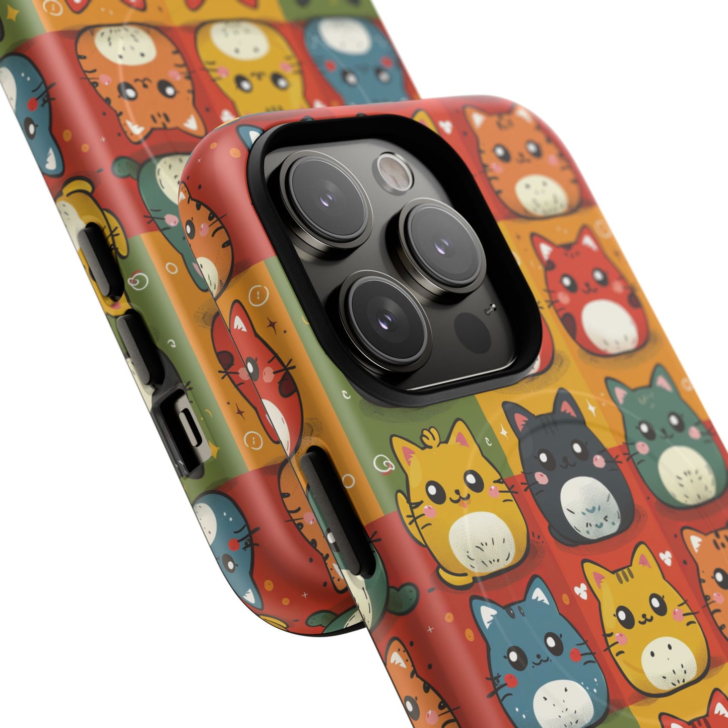 Cute Kawaii Cat iPhone Case, Tough Magnetic iPhone Case, Animal Lover Gift, Kawaii iPhone Cover, Fun Cat Design