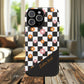 Groovy Checkered Bloom iPhone Case, Tough Magnetic Cases for Women, Stylish iPhone Cover, Trendy Floral Print, Gift for Her, Everyday Accessories