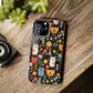 Whimsical Feline Garden iPhone and Samsung Tough Phone Cases,
