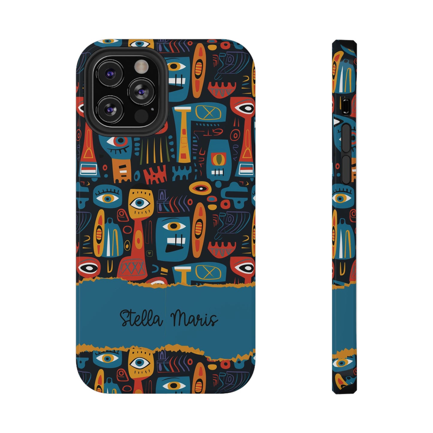 Personalized Colorful Abstract Faces Clear Impact-Resistant Case