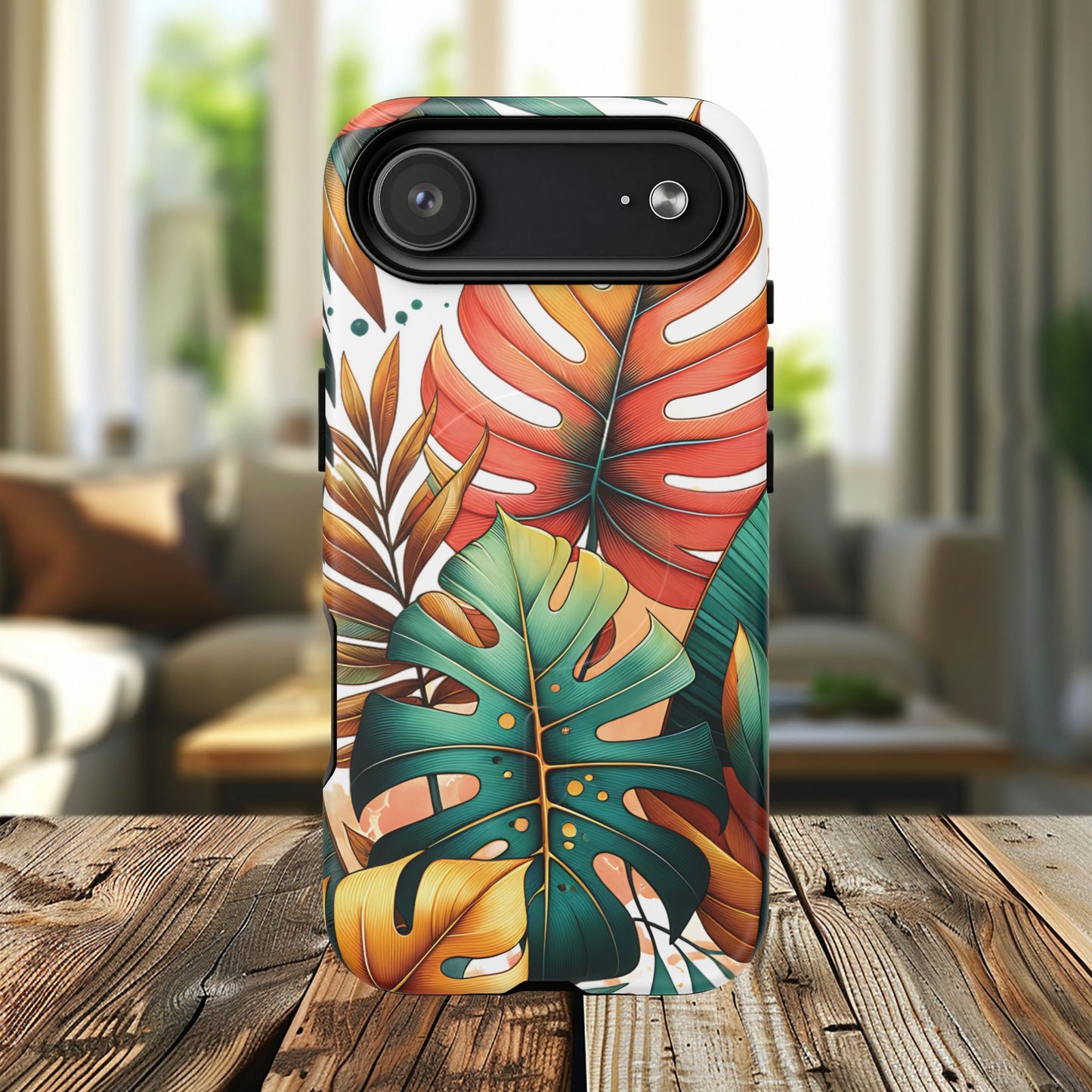 Tropical Monstera Leaf Phone Case - Stylish Tough Magnetic Cases, Floral Protection, Summer Vibe, Gift for Nature Lovers, Trendy Mobile Accessories